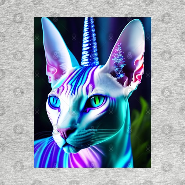 Glowing Unicorn Hybrid Sphynx by Enchanted Reverie